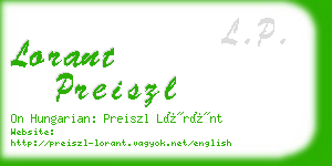 lorant preiszl business card